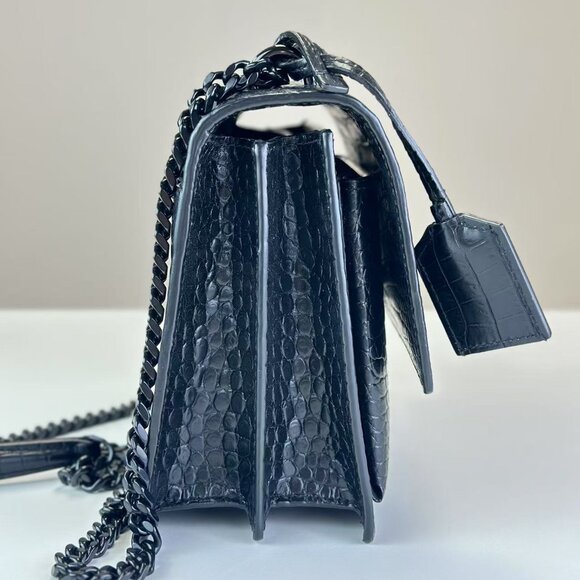 Yves Saint Laurent Black Crocodile Leather Sunset Shoulder Bag Crossbody - Picture 5 of 10